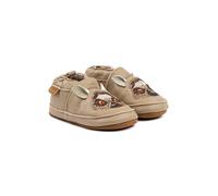 Mikk-line Baby Krabbelschuhe - Weiche Lauflernschuhe aus Leder mit rutschfester Wildledersohle - Bedruckte Hausschuhe mit Tiermotiv & Leinenfutter für Jungen & Mädchen - Perfekt für 0-48 Monate