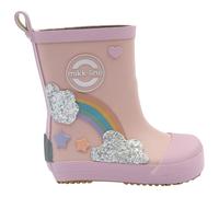 Mikk-Line - Kid's Wellies Rainbow Patch Barefoot - Gummistiefel, Gr. 19, rosa (AdobeRose)