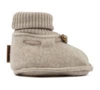 Mikk-line Lammfellschuhe Baby 0-3 Monate Melange Offwhite - Warme Woll Hausschuhe Kinder Aus Merinowolle - Kuschelige Wool Felt Shoes in 84% Wolle und 16% Polyester für Jungen und Mädchen
