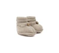Mikk-line Lammfellschuhe Baby 3-6 Monate Melange Offwhite - Warme Woll Hausschuhe Kinder Aus Merinowolle - Kuschelige Wool Felt Shoes in 84% Wolle und 16% Polyester für Jungen und Mädchen