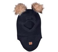 Mikk-line Schlupfmütze Baby Winter mit Pom Pom 98-104 | Warme Sturmhaube für Kinder & Kleinkinder | Weiche Baby Mütze | Atmungsaktiv Mütze Schal Kombi