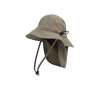 Mikk-line Sonnenhut Baby mit Nackenschutz 53 | Weitkrempiger Boonie-Hut | Atmungsaktive UV-Schutz-Kappe mit Kinnriemen & Belüftung | Faltbarer Reisehut für Wandern & Angeln