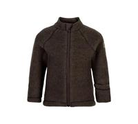 Mikk-line Walkjacke 92 Dark Brown Melange | Oeko-TEX Standard 100 | Babyjacke mit Reißverschluss für Baby und Kinder | 95% Wolle 100% mulesingfrei | Für Mädchen und Jungen | Umkehrbare Bündchen