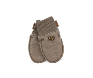 mikk-line Wollfäustlinge in Braun - Größe 50/56 | Baby Handschuhe