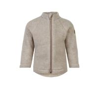 Mikk-line Walkjacke 104 Melange Offwhite | Oeko-TEX Standard 100 | Babyjacke mit Reißverschluss für Baby und Kinder | 100% Mulesing-Frei Merinowolle | Für Mädchen und Jungen | Umkehrbare Bündchen