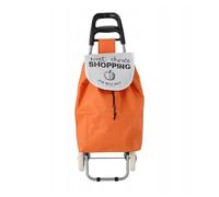 MIKONI Einkaufstrolley Klappbar aus Aluminium mit 33L Wasserdichter Tasche, 2 Extra große Räder, Faltbarer Einkaufswagen, Treppensteiger Trolley (Orange)