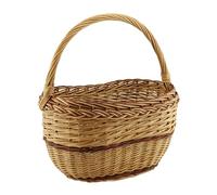 MIKONI Natural Weidenkorb mit Henkel groß, Tragekorb aus Weide Einkaufskorb geflochten Weide Weidenkörbe mit Henkel Einkaufskörbe Picknickkorb geflochten (Modell 28)
