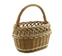 MIKONI Natural Weidenkorb mit Henkel groß, Tragekorb aus Weide Einkaufskorb geflochten Weide Weidenkörbe mit Henkel Einkaufskörbe Picknickkorb geflochten (Modell 25)