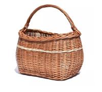 MIKONI Natural Weidenkorb mit Henkel groß, Tragekorb aus Weide Einkaufskorb geflochten Weide Weidenkörbe mit Henkel Einkaufskörbe Picknickkorb geflochten (Modell 20)