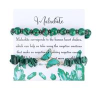 Mikovivi 2 Stück Armbänder für Frauen und Männer, 8 mm Durchmesser Armbänder mit Steinen und Kristallen Elastisch Armband aus Naturstein Perlenarmbänder als Geschenk zum Geburtstag (Grüner Pfau)