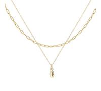 Mikovivi 2 Stück Personalisierte Blasenbuchstaben Halsketten, Mehrschichtige Blasen Anfangshalskette für Damen Zarte Goldene Alphabet Halskette für Damen Modeschmuck Geschenke (I)