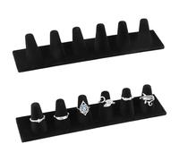 Mikovivi 2stk Ringhalter Samt Schwarz, Schmuckständer für Fingerringe Schmuck-Organizer für Theken Schlafzimmer Geschäfte Schaufenster