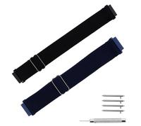 Mikovivi 2stk Verstellbares Nylon-Uhrenarmband Kompatibel mit F91W, 18mm Schnellverschluss Nylon Digitaluhrenarmband mit Robuster Schnalle und Montagewerkzeug für Herren(Schwarz & Dunkelblau)