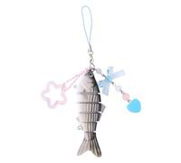 Mikovivi Fisch Schlüsselanhänger, Lustig Süß Fisch Schlüsselanhänger Fischer Charms für Frauen Angelliebhaber Angel für Handytasche Geldbörse Charms Autozubehör