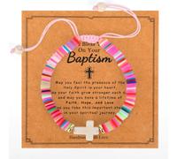 Mikovivi Kreuz Armband für Mädchen, Lieber Herr Segne Dieses Kleine Mädchen Farbenfrohes Christliches Jesus Armband für Teenager Tochter Schwester Nichte Weihnachten Geburtstag Katholisch Geschenk