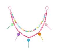 Mikovivi Mehrlagige Ketten für Hosen, Dicker Acryl-Regenbogen-Lollipop-Gothic-Gürtel Mehrlagige Geldbörsenketten für Hip-Hop-Punk-Jeans-Hosen Schmuck Schlüsselanhänger Zubehör
