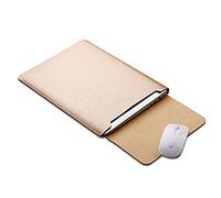 Mikrofaser Leder Laptop Sleeve Slim Case Cover Luxus PU Ledertasche Elagant Schutzhülle integriert Mousepad kompatibel mit MacBook Pro & Pro Retina 15,4"