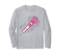 Mikrofon aus Musiknoten - Musikmikrofon Langarmshirt