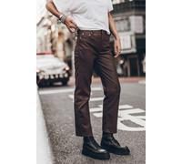 Mikuta The Burgundy Straight Leather Pants Größe: W26 | Straight Jeans Outlet | Damen | Braun