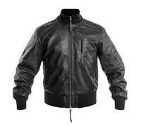 Mil-Tec Bundeswehr Fliegerjacke Leder Import schwarz, Größe 56, Herren