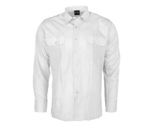 Mil-Tec Diensthemd Langarm - Weiß / 3XL Herren