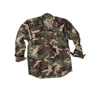 Mil-Tec Feldhemd RipStop woodland, Größe 3XL, Herren, Baumwolle