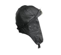 Mil-Tec Flieger-Lederhaube Unisex/Erwachsene Schwarz Größe L/59-60