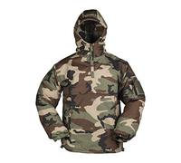 Mil-Tec Herren Combat Anorak Winter • Schlupfjacke mit Kapuze • Wetterfester Windbreaker für Herren • Taktische Outdoorjacke • Oliv/Schwarz/Woodland, S-3XL