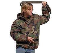 Mil-Tec Herren Combat Anorak Winter • Schlupfjacke mit Kapuze • Wetterfester Windbreaker für Herren • Taktische Outdoorjacke • Oliv/Schwarz/Woodland, S-3XL