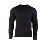 Mil-Tec Langarmshirt MT-Plus – 100% Baumwolle – Herren, Schwarz, Größe M