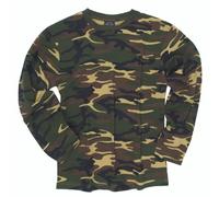 Mil-Tec Herren Langarmshirt • 100% Baumwolle Camouflage Shirt • Taktisches Longsleeve mit Rundhals • Gr. S-3XL