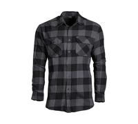 Mil-Tec - Flannel Shirt Light Longsleeve - Hemd - Black/Gray XL
