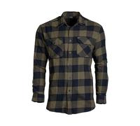 Mil-Tec - Flannel Shirt Light - Langarmhemd - Black/Olive XXL