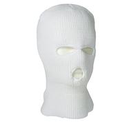 Mil-Tec Kopfhaube Balaclava • Sturmhaube 3-Loch atmungsaktiv • Gestrickte Sturmhaube Winter aus 100% Polyacryl • Outdoor Sturmhauben für Herren & Frauen • Balaclava für Motorrad & Ski • Farbe: Weiß