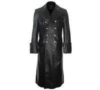 Mil-Tec Offizier Ledermantel Stonewashed schwarz, Größe 58, Herren, Synthetik