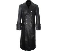 Mil-Tec Offizier Ledermantel Stonewashed schwarz, Größe 56, Herren, Synthetik