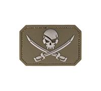 Mil-Tec Patch 3D Skull w. Swords PVC m. Klett Oliv