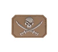 Mil-Tec Patch 3D Skull w. Swords PVC m. Klett Dark Coyote