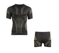 Mil-Tec Performance Funktionsunterwäsche Herren (Kurz, S/M) • Atmungsaktives & wärmendes Thermounterwäsche Set • Elastische Sportunterwäsche oder Skiunterwäsche • Schwarz