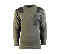 Mil-Tec Pullover BW Polyacryl Herren • Bundeswehr Pullover Männer • Warmer Strickpullover • Verstärkte Ellbogen & Schultern • Atmungsaktiv • Als Winterpullover & Arbeitspullover • Oliv, Größe: 54