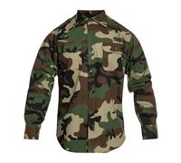 Mil-Tec Feldhemd RipStop woodland, Größe 3XL, Herren, Baumwolle