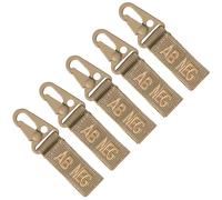 Mil-Tec - Schlüsselanhänger mit aufgenähter Aufschrift-"AB NEG"- AB - -Blutgruppe 5 Stk. - Coyote