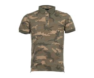 Mil-Tec Shirt Poloshirt Prewash Co Pikee - Woodland / XXL Herren