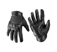 Mil-Tec Tactical Gloves Leder/Aramid Schwarz • Schnittfeste Einsatzhandschuhe mit abnehmbarem Knöchelschutz • Robuste Leder-Handschuhe für Security & Outdoor • Gepolsterte Schutzhandschuhe