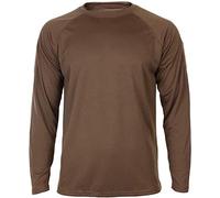 Mil-Tec Tactical Quick Dry Langarmshirt Herren • Langarm T-Shirt mit Raglanärmeln & Daumenschlaufen • Atmungsaktiv & schnelltrocknendes Sport- und Funktionsshirt • Longshirt in Dark Coyote, L