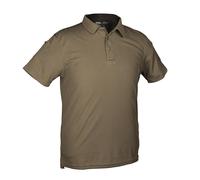 Mil-Tec Poloshirt Tactical Quickdry – Kurzarm, atmungsaktiv, mit Klettfläche & Ärmeltaschen – Oliv L
