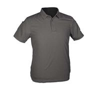 Mil-Tec Tactical Quick Dry Poloshirt Herren • Kurzarm Polo mit Klettfläche & Ärmeltaschen • Atmungsaktives, schnelltrocknendes Funktionsshirt • T-Shirt für Freizeit, Einsatz, Arbeit • Urban Grey, 3XL