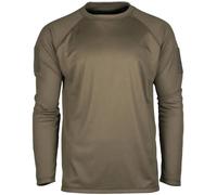 Mil-Tec Tactical Quick Dry Langarmshirt Herren • Langarm T-Shirt mit Raglanärmeln & Daumenschlaufen • Atmungsaktiv & schnelltrocknendes Sport- und Funktionsshirt • Longshirt in Oliv, S