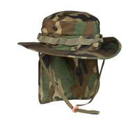 Mil-Tec Boonie-Hut Brit Ripstop mit Nackenschutz Woodland Synthetik Größe XXL