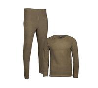 Mil-Tec Thermofleece Unterwäsche Set • Thermounterwäsche Herren • Lange Unterhose + Longsleeve Herren • Thermounterhemd + Thermohose • Outdoor Unterwäsche Männer • Funktionsunterwäsche • Oliv, M